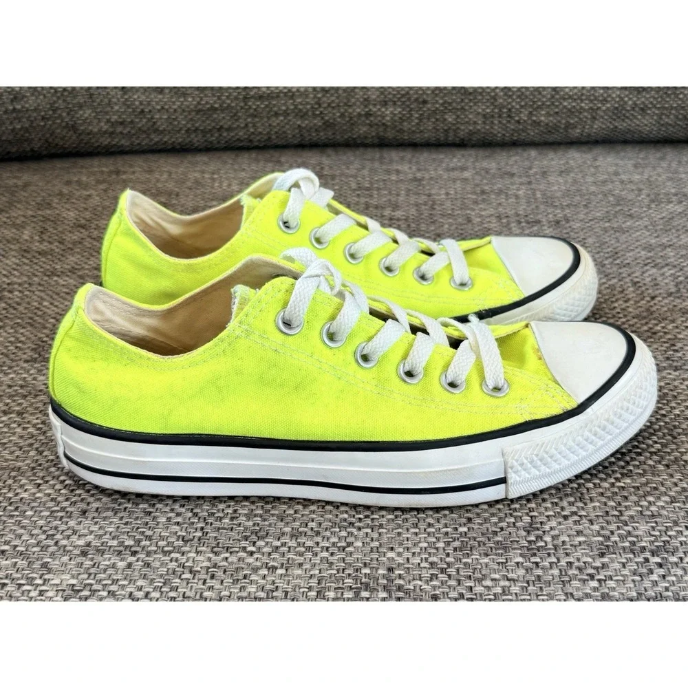 Unisex Men's 5 Women's 7 Converse Chuck Taylor All Star Neon Yellow Shoes LowTop - Picture 3 of 7